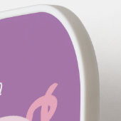 Cute roze pot bellied pig cartoon illustratie pickleball paddle (Links Detail)