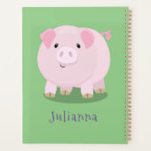 Cute roze pot bellied pig cartoon illustratie planner (Achterkant)