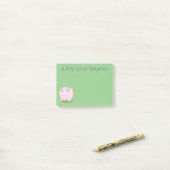Cute roze pot bellied pig cartoon illustratie post-it® notes (Op bureau)