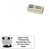 Cute roze pot bellied pig cartoon illustratie rubberstempel (Gestempeld)