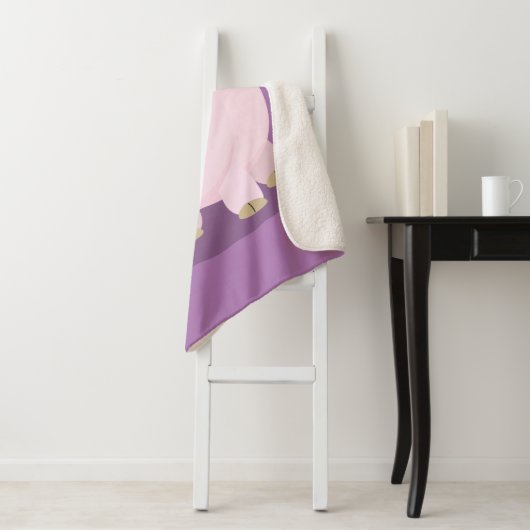 Cute roze pot bellied pig cartoon illustratie sherpa deken (In situ)