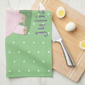 Cute roze pot bellied pig cartoon illustratie theedoek (Quarter Fold)