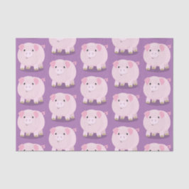 Cute roze pot bellied pig cartoon illustratie tissuepapier