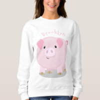 Cute roze pot bellied pig cartoon illustratie