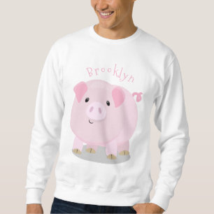 Cute roze pot bellied pig cartoon illustratie trui
