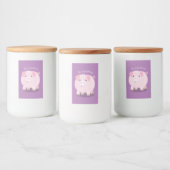 Cute roze pot bellied pig cartoon illustratie voedselcontainer etiket (Flessen)