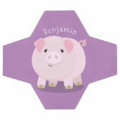 Cute roze pot bellied pig cartoon illustratie voetbal (Enkel)