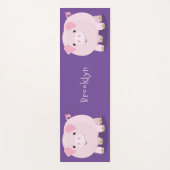 Cute roze pot bellied pig cartoon illustratie yogamat (Voorkant)