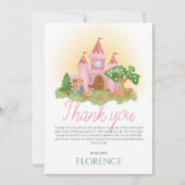 Cute Roze Prinses Verjaardagsfeestje voor Meisjes Bedankkaart (Voorkant)