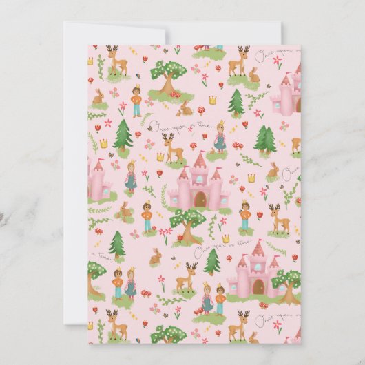 Cute Roze Prinses Verjaardagsfeestje voor Meisjes Bedankkaart (Achterkant)