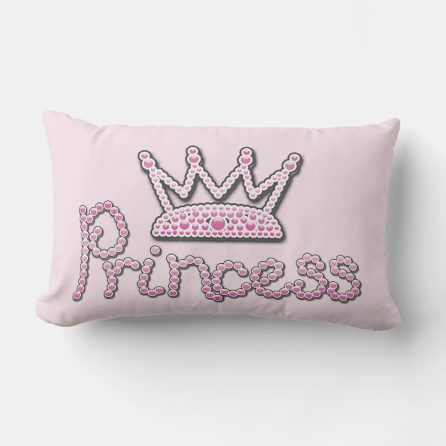 Cute roze Printen Pearls Princess Crown Kussen (Voorkant)