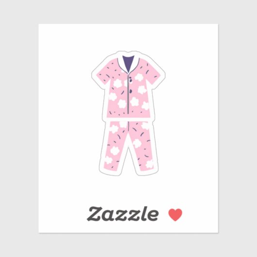 Cute Roze Pyjama's Sticker (Vel)