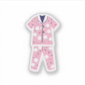 Cute Roze Pyjama's Sticker (Voorkant)