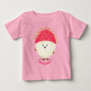 Cute roze rambutan cartoon afbeelding