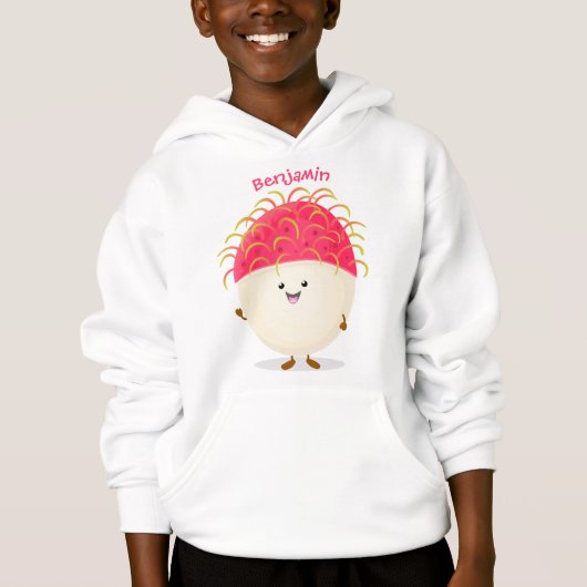 Cute roze rambutan cartoon afbeelding (Voorkant)