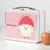 Cute roze rambutan cartoon afbeelding (In situ)