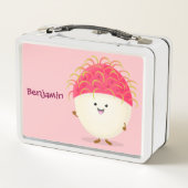 Cute roze rambutan cartoon afbeelding (Achterkant)