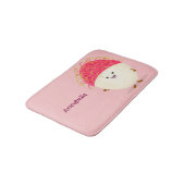 Cute roze rambutan cartoon afbeelding badmat (Gekanteld)