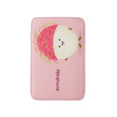 Cute roze rambutan cartoon afbeelding badmat (Voorkant Verticaal)