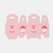 Cute roze rambutan cartoon afbeelding bedankdoosjes (Uitgevouwen)