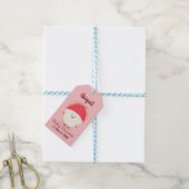 Cute roze rambutan cartoon afbeelding cadeaulabel (Met Touw)
