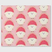 Cute roze rambutan cartoon afbeelding cadeaupapier (Vlak)