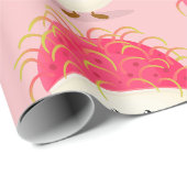 Cute roze rambutan cartoon afbeelding cadeaupapier (Rol Hoek)