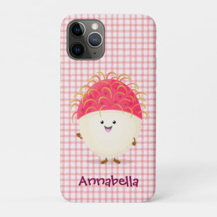 Cute roze rambutan cartoon afbeelding Case-Mate iPhone case
