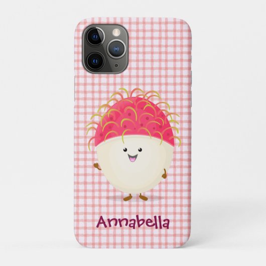 Cute roze rambutan cartoon afbeelding Case-Mate iPhone case (Achterkant)