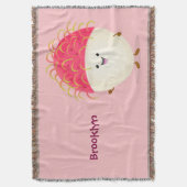 Cute roze rambutan cartoon afbeelding deken (Voorkant Verticaal)