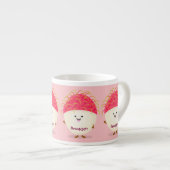 Cute roze rambutan cartoon afbeelding espresso kop (Voorkant rechts)