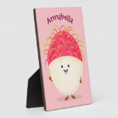 Cute roze rambutan cartoon afbeelding fotoplaat (Zijkant)