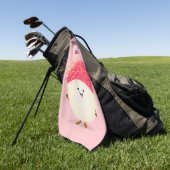 Cute roze rambutan cartoon afbeelding golfhanddoek (Groen)