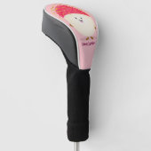 Cute roze rambutan cartoon afbeelding golfheadcover (Schuin)