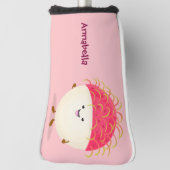 Cute roze rambutan cartoon afbeelding golfheadcover (Draai 90)