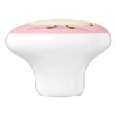 Cute roze rambutan cartoon afbeelding keramische knop (Zijkant)