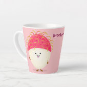Cute roze rambutan cartoon afbeelding latte mok (Linkerhoek)
