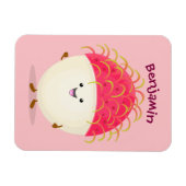 Cute roze rambutan cartoon afbeelding magneet (Horizontaal)