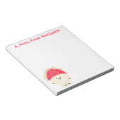 Cute roze rambutan cartoon afbeelding notitieblok (Schuin)