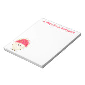 Cute roze rambutan cartoon afbeelding notitieblok (Linkerzijde)