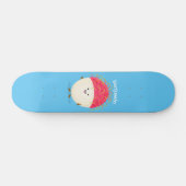 Cute roze rambutan cartoon afbeelding persoonlijk skateboard (Horizontaal)