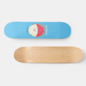 Cute roze rambutan cartoon afbeelding persoonlijk skateboard (Horizontaal)