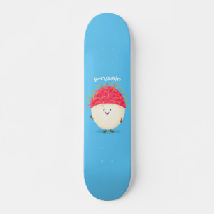 Cute roze rambutan cartoon afbeelding persoonlijk skateboard