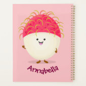 Cute roze rambutan cartoon afbeelding planner (Achterkant)