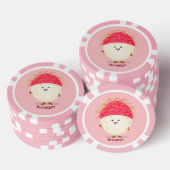 Cute roze rambutan cartoon afbeelding poker chips (Opstapeling)