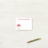 Cute roze rambutan cartoon afbeelding post-it® notes (Op bureau)
