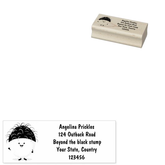 Cute roze rambutan cartoon afbeelding rubberstempel (Gestempeld)