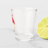 Cute roze rambutan cartoon afbeelding shot glas (Rechts)