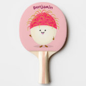 Cute roze rambutan cartoon afbeelding tafeltennisbatje (Achterkant)
