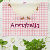 Cute roze rambutan cartoon afbeelding theedoek (Gevouwen)